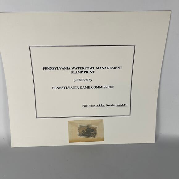 Pennsylvania Waterfowl Management Stamp Print Black Ducks 1996 #2235 - Picture 2 of 4